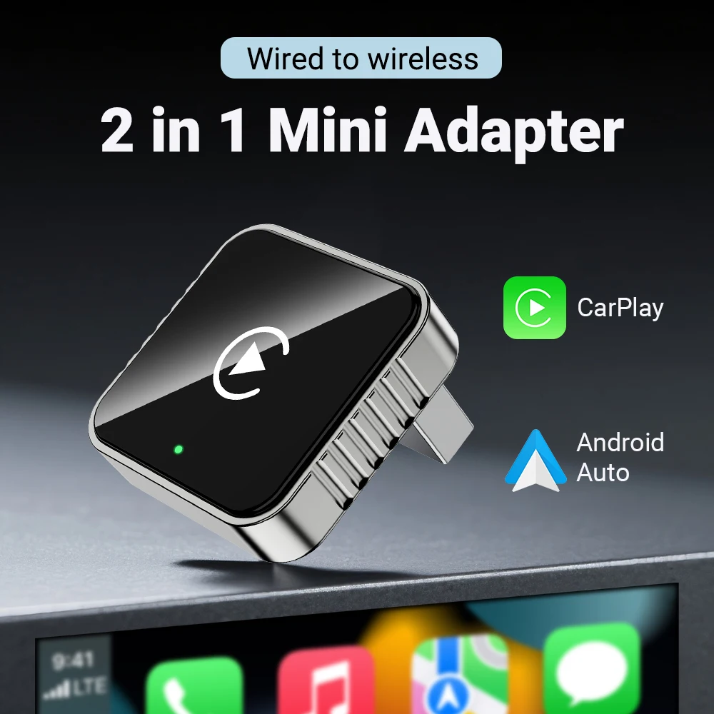 Wireless CarPlay Android 2025 New Smart Auto Adapter Hassle-Free Plug&Play Stable BT WiFi Connect OTA Upgradable Fit 99% Vehicle