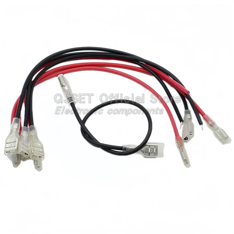 Conector terminal de crimpagem de cabo, 5 peças 2.8mm/4.8mm/6.3mm/plugues terminais de fio revestido, chicotees de conector único e duplo 6.3mm