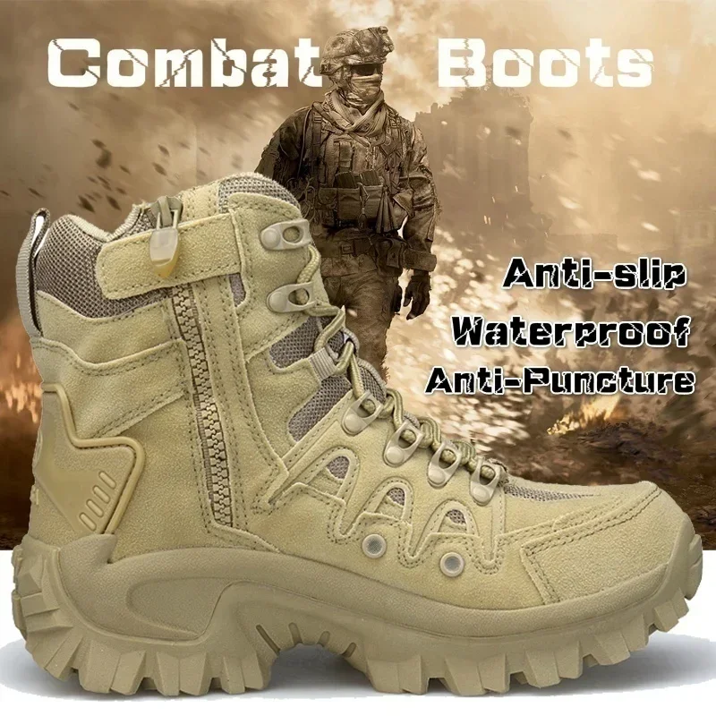 ผู้ชายทหาร BOOT COMBAT Mens ข้อเท้า BOOT ยุทธวิธีขนาดใหญ่ 39-46 Army BOOT ชายรองเท้าทํางานรองเท้ารถจักรยานยนต์รองเท้า