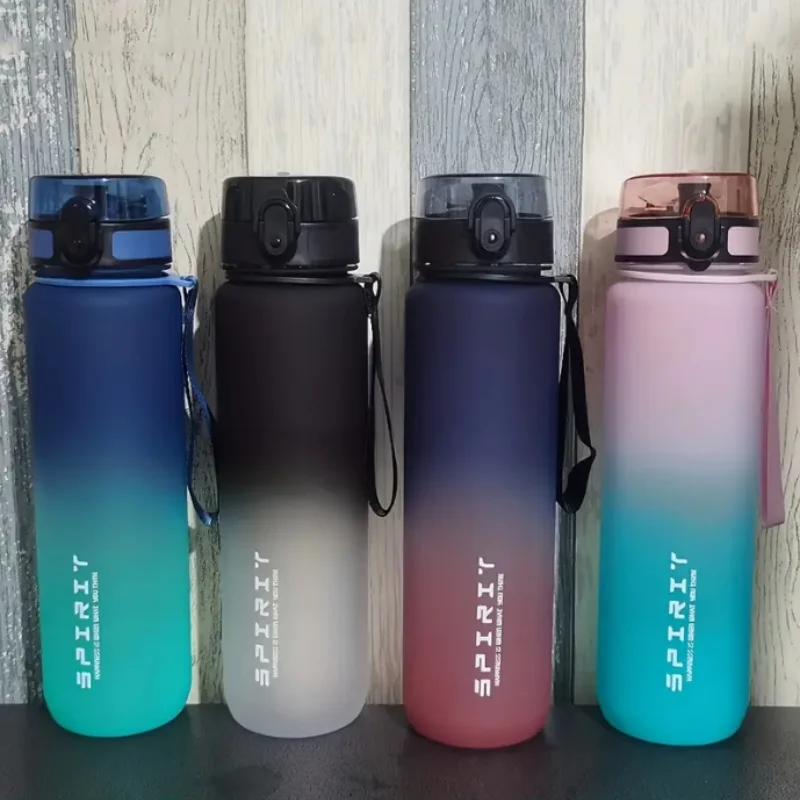 Botella de agua deportiva a prueba de fugas, gran capacidad, portátil y duradera para gimnasio, fitness, actividades al aire libre, material de calidad alimentaria
