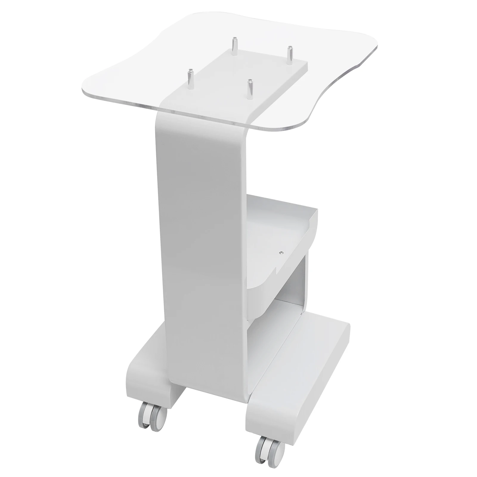 Carrello portaoggetti per salone di bellezza Carrello porta macchina per bellezza SPA Carrello a 2 livelli Movimento flessibile per saloni, negozi di bellezza, ospedali