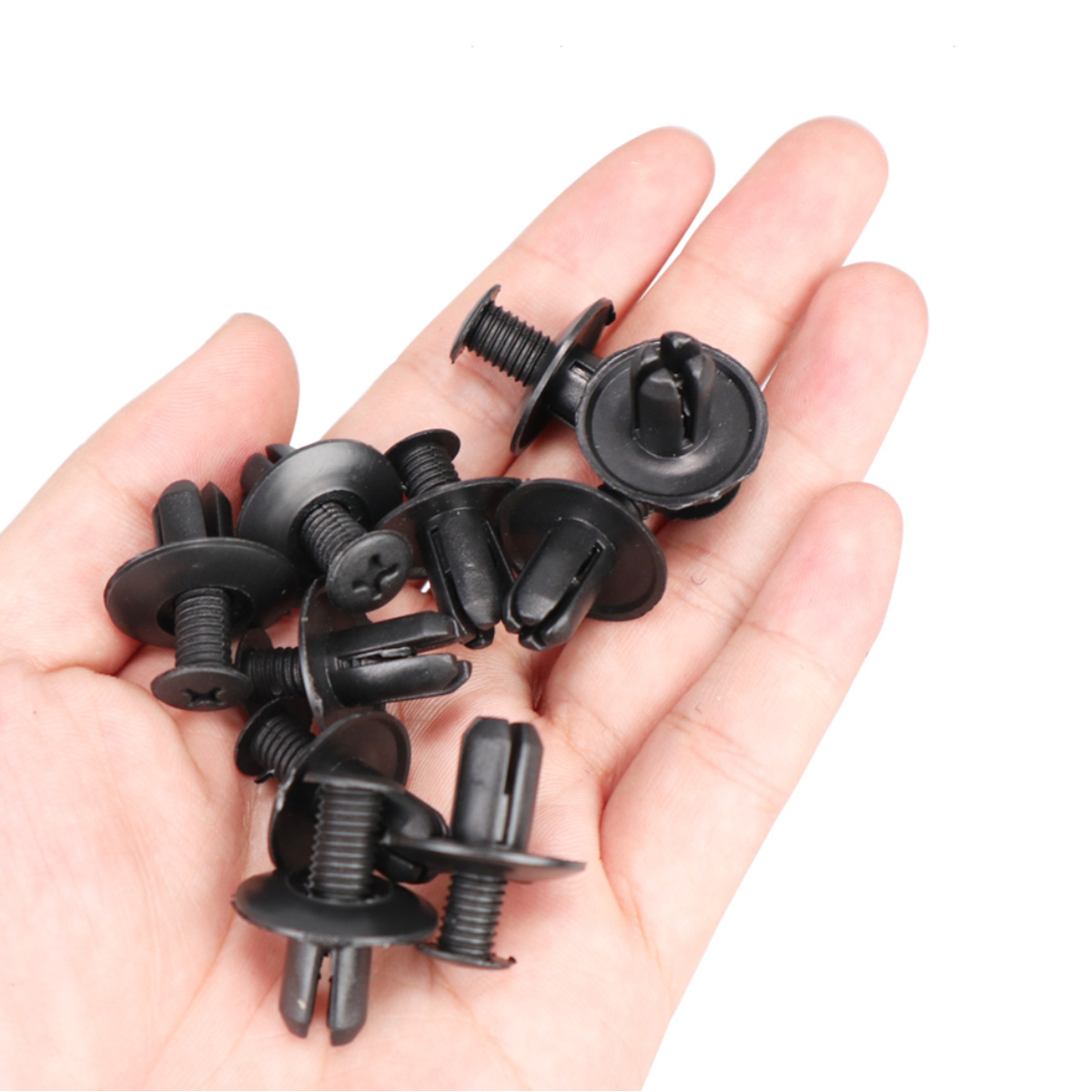黒いプラスチック製リベットファスナーネジ、カーバンパー、フェンダー、リベットクリップ、トヨタ、フォーカス、起亜、8mm、10個、30個、50個、100個に適しています