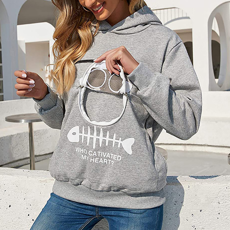 Sweat-shirt amoureux des chats à capuche livraison directe kangourou chien patte d'animal de compagnie pulls câlin chat à capuche pochette sweat-shirt poche à capuche Plus