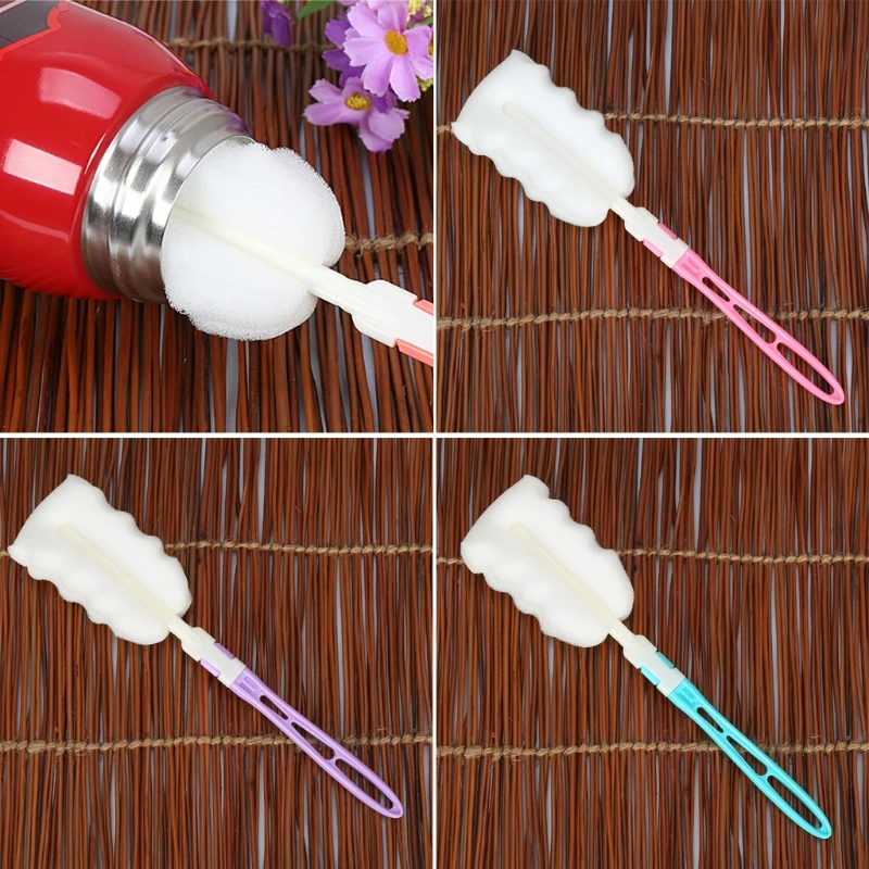 Bình Xốp Bàn Chải Xoay 360 Độ Núm Vú Giả Cho Bé Cốc Làm Sạch Núm Vú Bộ Bàn Chải Cầm Tay Mềm Mại Cho Đầu Thực Phẩm
