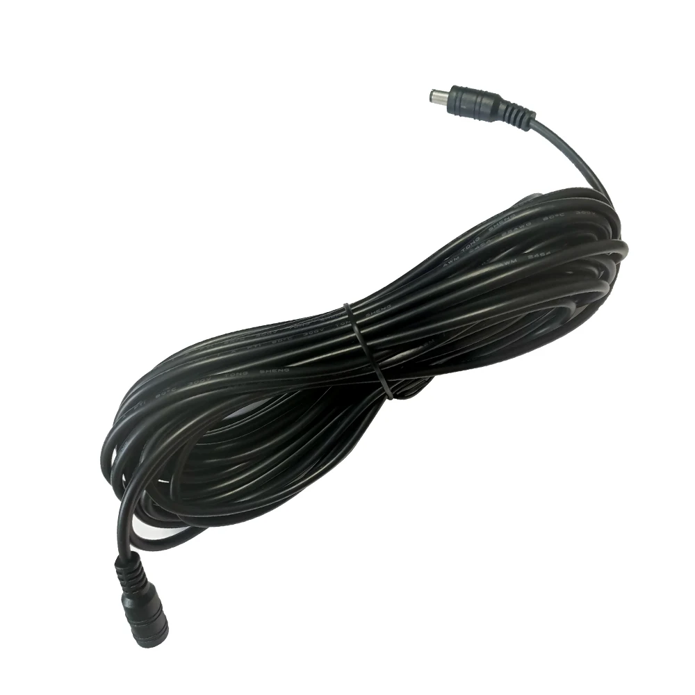 Cable de extensión CC de 1M, 3M, 5M, 10M, 2,1mm x 5,5mm, conector hembra a macho, Cable de alimentación, adaptador, extensor, Cable eléctrico negro