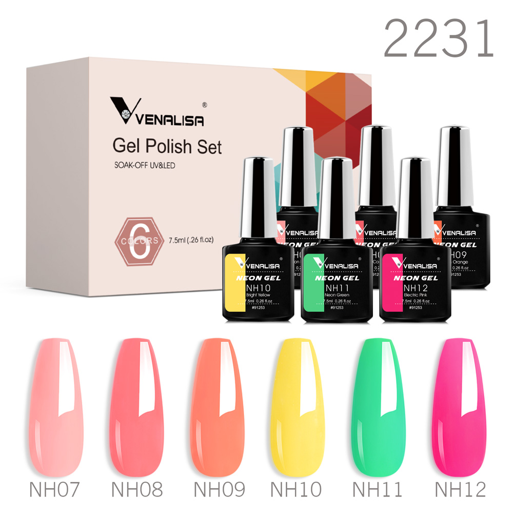 Venalisa Nail Gel Polish Kit HEMA FREE Nude Pink Color Collection Self Leveling Full Coverage Nail Manicure Set 6Pcs Kit