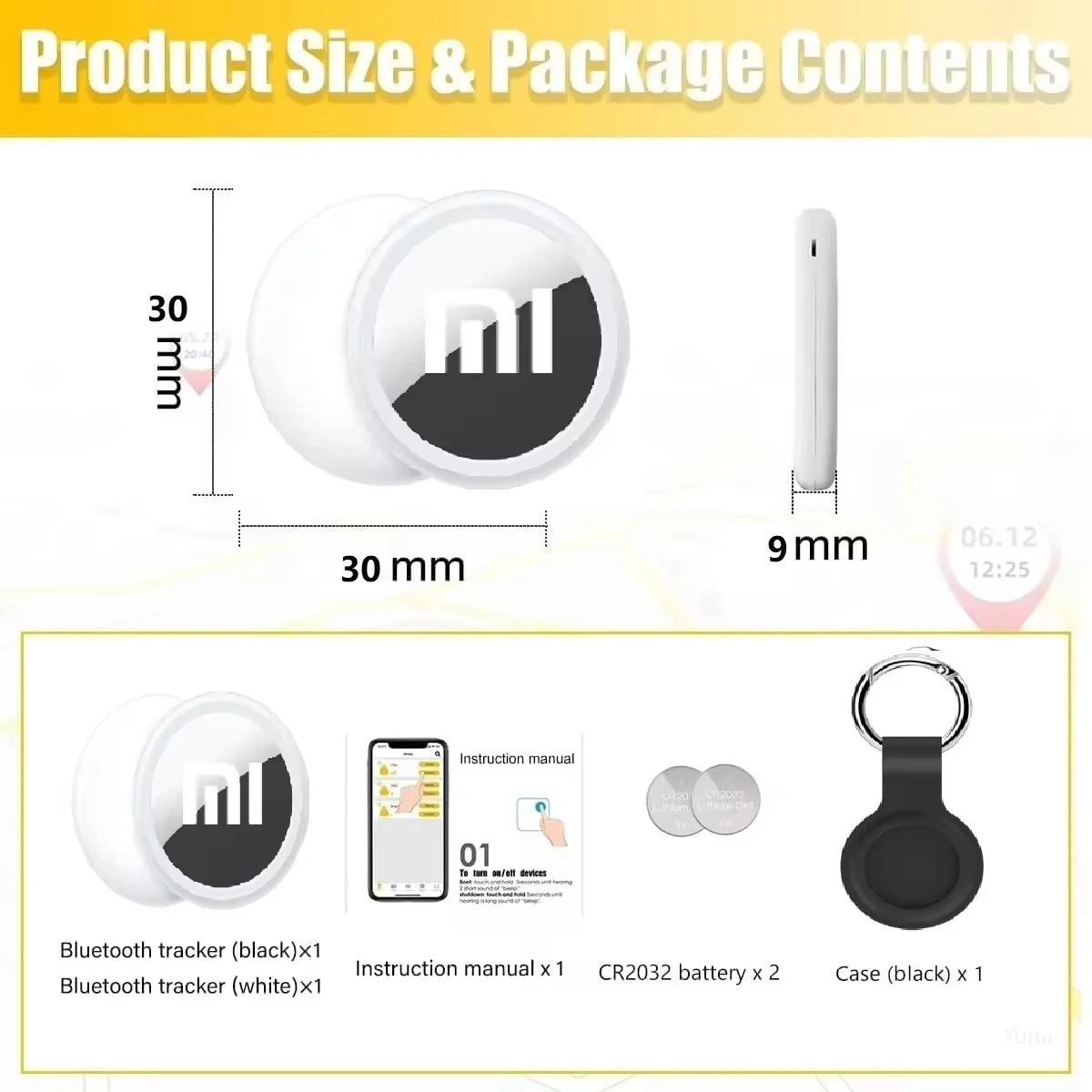 Xiaomi Mini GPS Locator Bluetooth 4.0 Tag Airtag Tracker Portable Children's Wallet Locator Device Locator Anti Loss Location
