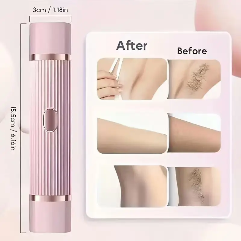 女性のための2-in-1電気シェーバー,ポータブル,ウェットおよびドライ脱毛器,眉毛,顔,脚,脇の下に適しています