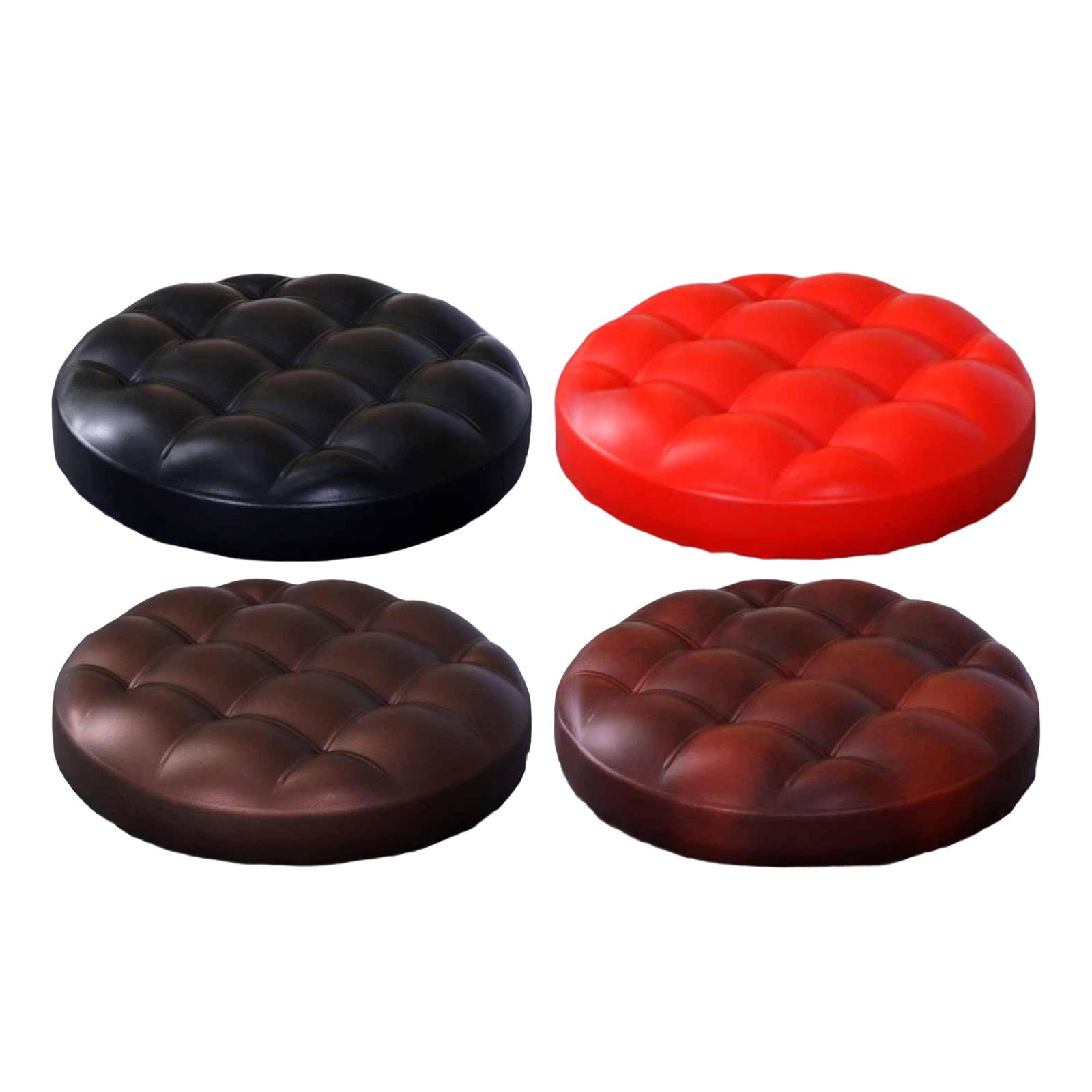Barstool Seat Cushion PU Leather Cover Heavy Duty Round Rotate Chair Pad for Hair Salon Restaurant Dining Room Home Kitchen