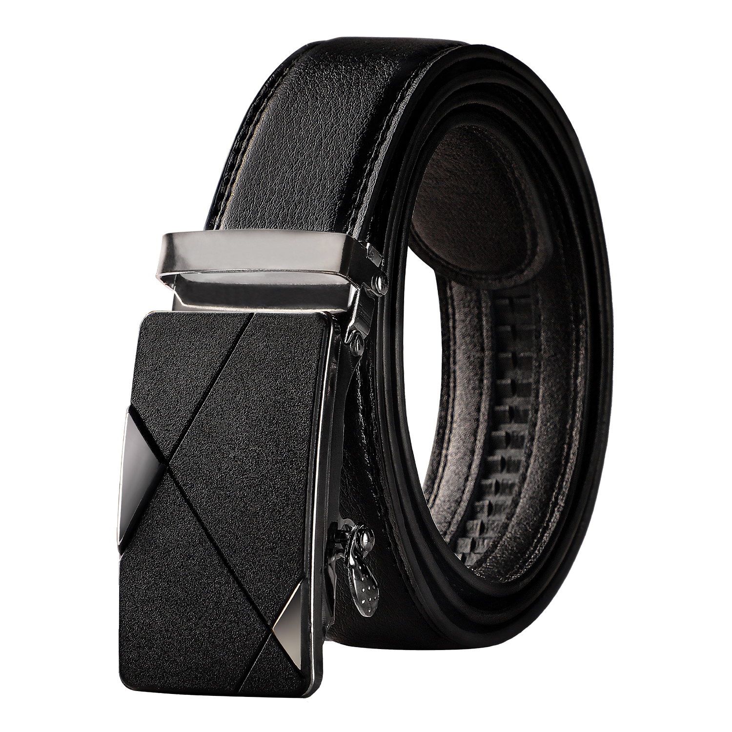 남성용 금속 자동 버클 브랜드 패션 하이 퀄리티 럭셔리 벨트, 유명 작업 비즈니스 블랙 PU 가죽 벨트, 1 개