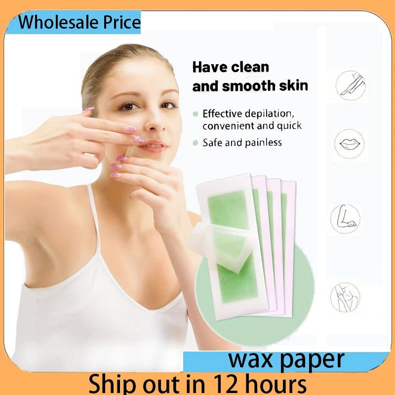 Tiras de cera facial, depilación facial, kit de depilación rápida y indolora, 10 tiras de doble cara (20 hojas individuales)