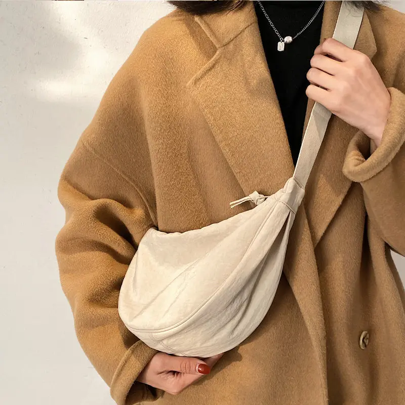 Bolso de mensajero de diseño Simple para mujer, Hobos de nailon a la moda para mujer, bolsos de hombro pequeños, bolso Vintage para mujer y niña, bolsos de tela