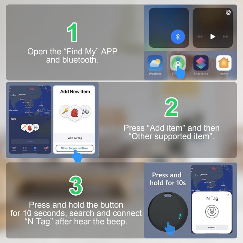 Air Tracker Smart Bluetooth Tracker Tag работает с IOS Find My APP, локатор слежения, устройство защиты от потери предметов, сумка для ключей