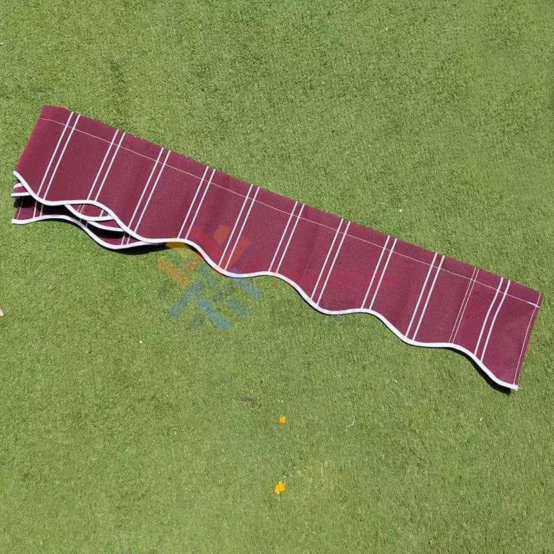 2.5m/3m/3.5m/4m/5m Store Banner Replacement Waterproof Fabric Strips Wavy Valance Sun Shade Canopy Patio Awning
