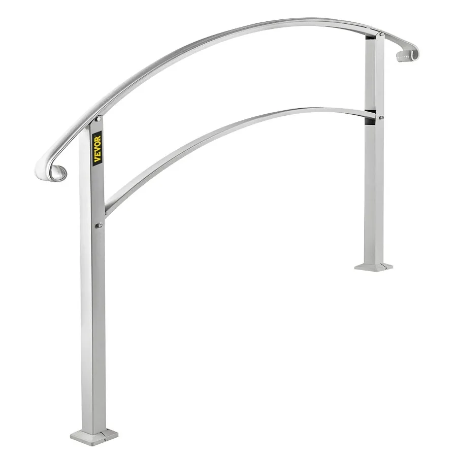 Handrails for Outdoor Steps Fit 1 or 3 Steps Outdoor Stair Railing White Wrought Iron Handrail Flexible Front Porch Hand Rail