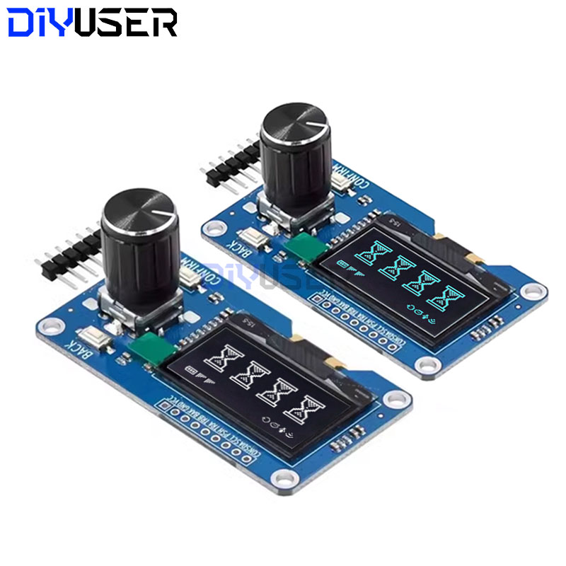 DIYUSER 1.3-inch OLED Display Module (White/Blue) EC11 Rotary Encoder Button  IIC Interface LCD Screen for Arduino Projects