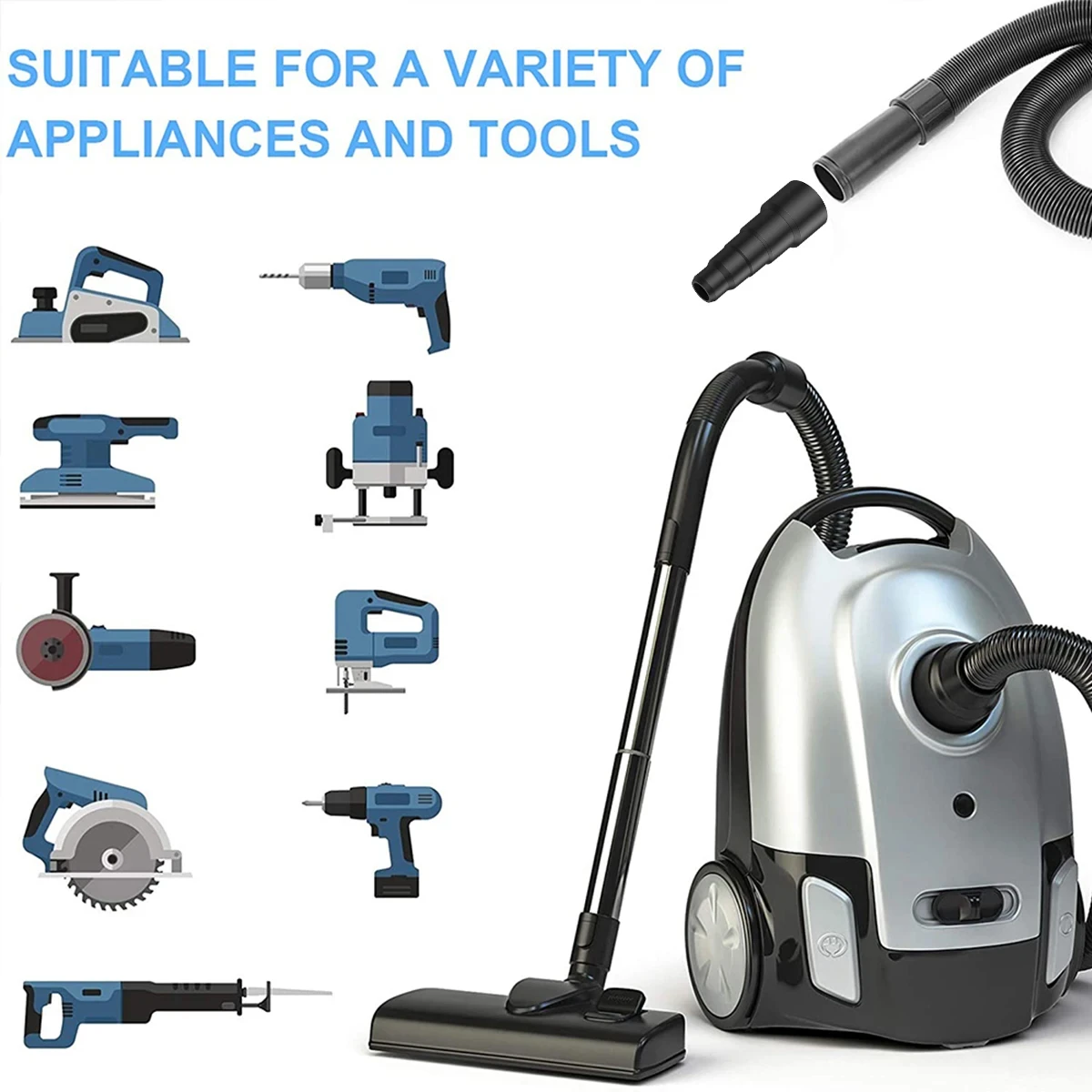 Universele Adapter Converter Stofzuiger Buis Slang 50/42/34/30/23mm Connector Accessoires