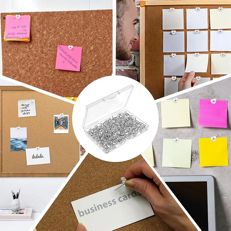 50/100 PCS Flat Clear Love Push Pins for Wall Thumb Tacks for Bulletin Board Shadow Box Display Thumbtack for Cork Board