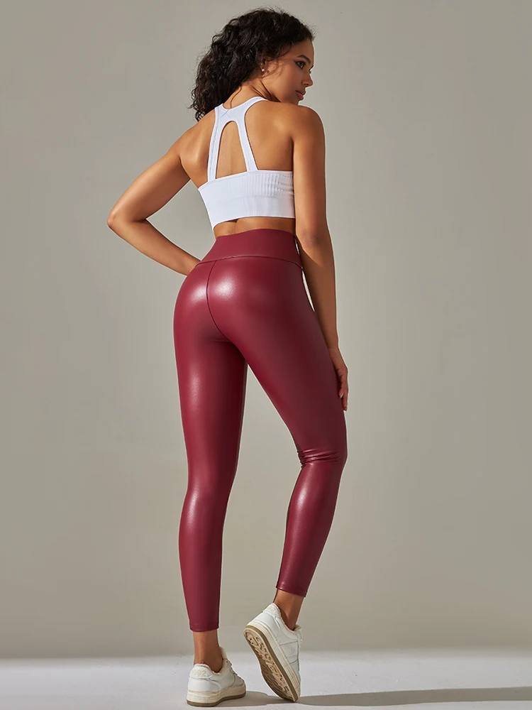 ผู้หญิงใหม่ PU หนังกางเกง Multicolor สูงเอวหนัง Leggings Plus ขนาดบางผอมเซ็กซี่กางเกงหนังกางเกง