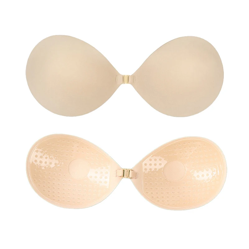 Round cup women's chest patch, front button small chest gathering to make it look larger, thin invisible bra strap wedding patch
