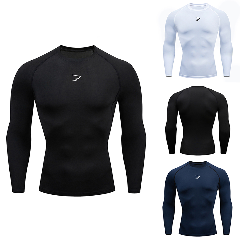 Men Running Compression T-shirt Long Sleeve Sport Tees Gym Fitness Sportshirts Male Jogging Tracksuit Homme Athletic Shirt Tops