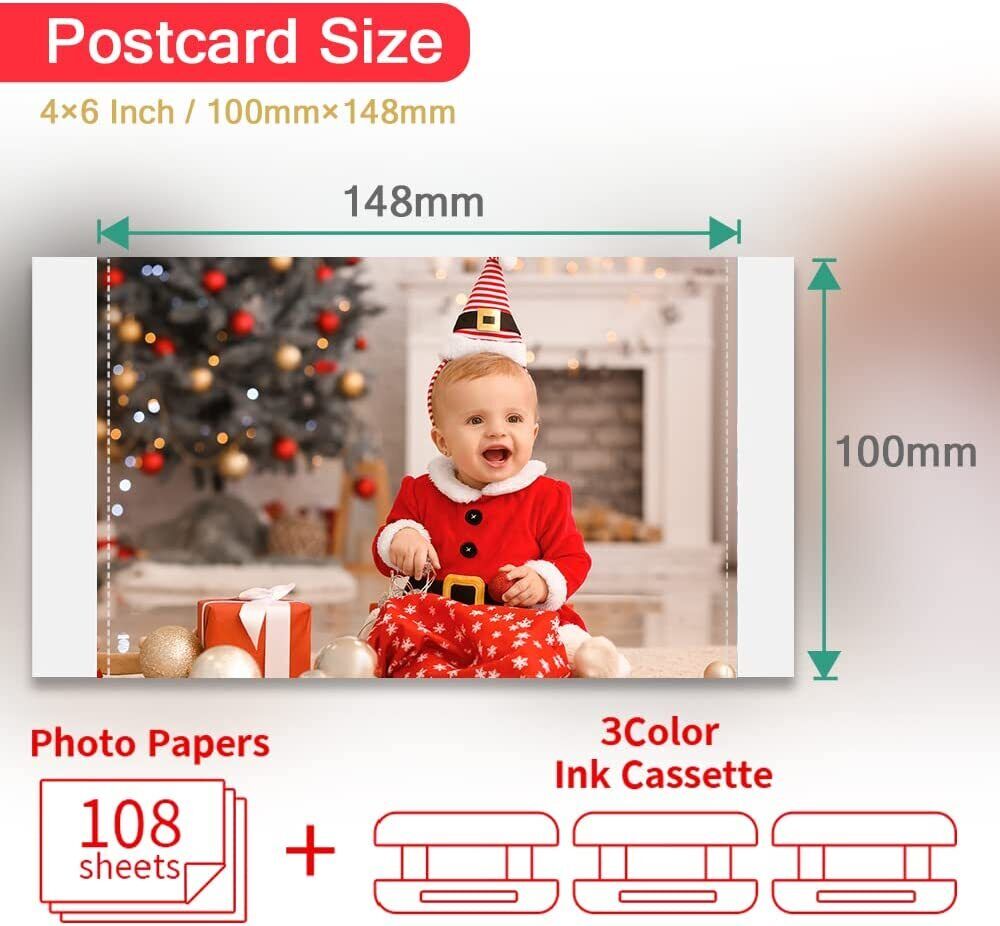 캐논 셀피 CP1300 CP1200 CP1000 CP910 잉크 카세트 호환, 셀피 CP1500 인화지 세트 프린터 KP108IN 6 인치