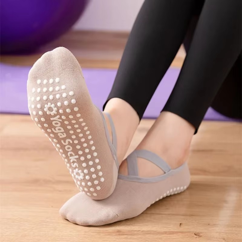 Atmungsaktive Handtuch Unten Yoga Socken Frauen Silikon Non-Slip Bandage Pilates Socke Damen Ballett Tanz Fitness Workout Baumwolle Socken