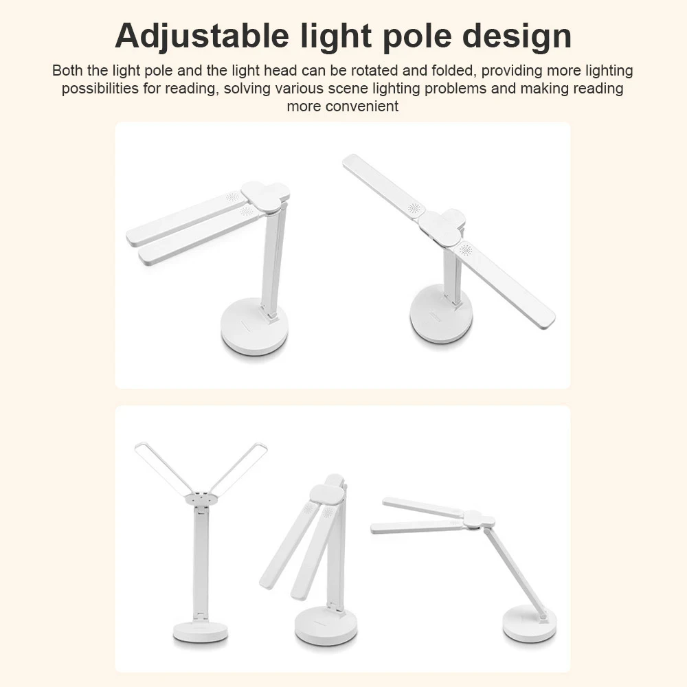 LED-Schreibtischlampe, 3-stufig dimmbar, Touch-Nachtlicht, USB wiederaufladbar, Augenschutz, faltbare Tischlampe für Schlafzimmer, Nachttisch-Lesung
