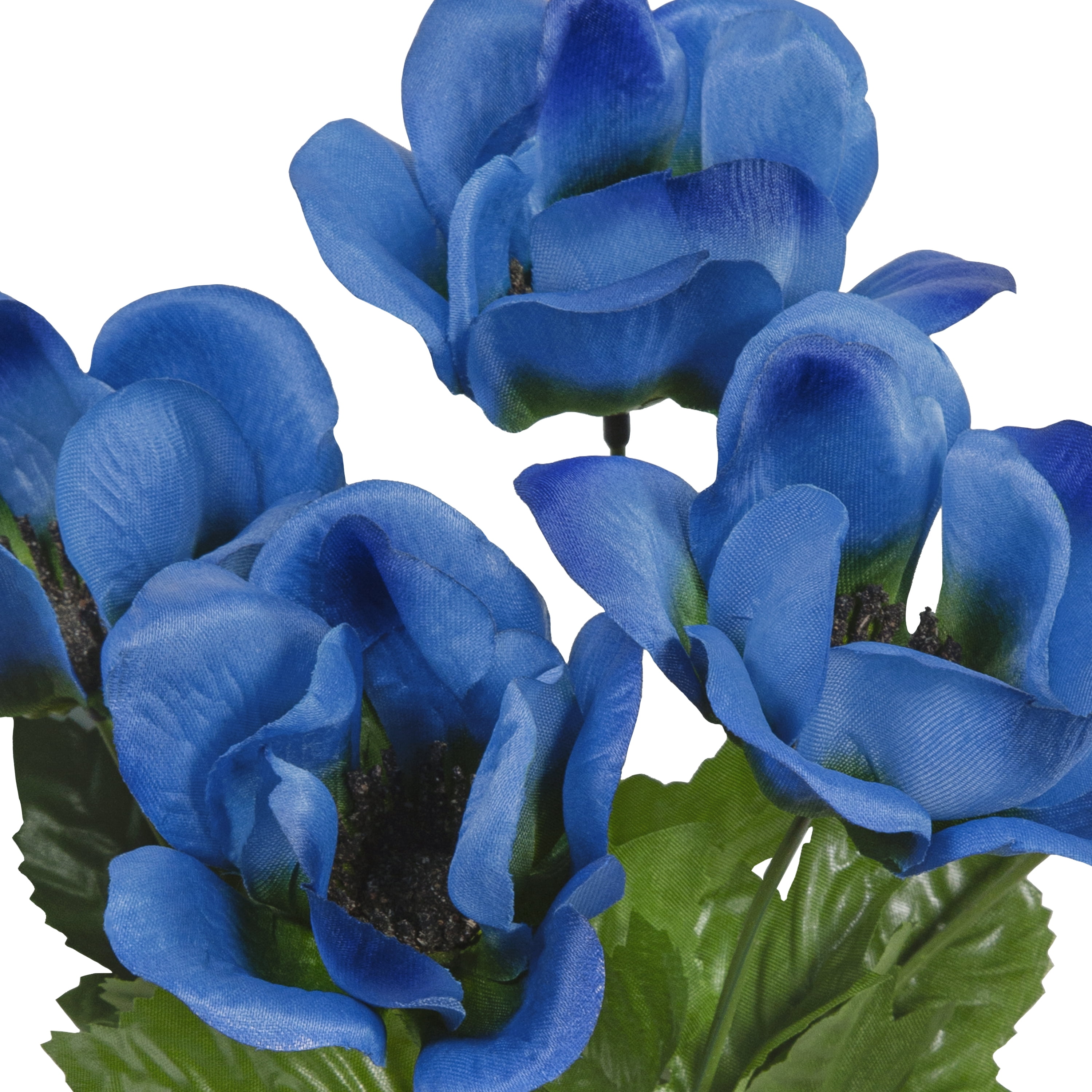 13-inch Artificial Silk Blue 5 Heads Anemone Flower Pick, for Indoor Use, by Mainstays
