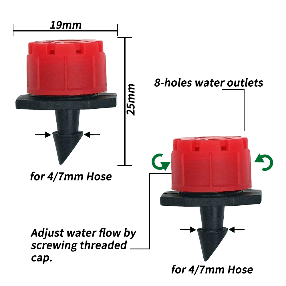 1/4สวนแบบหยด10-30ม. ชุดรดน้ำอัตโนมัติหัวฉีดสำหรับสวนบอนไซในฟาร์มและพืชผักเรือนกระจก