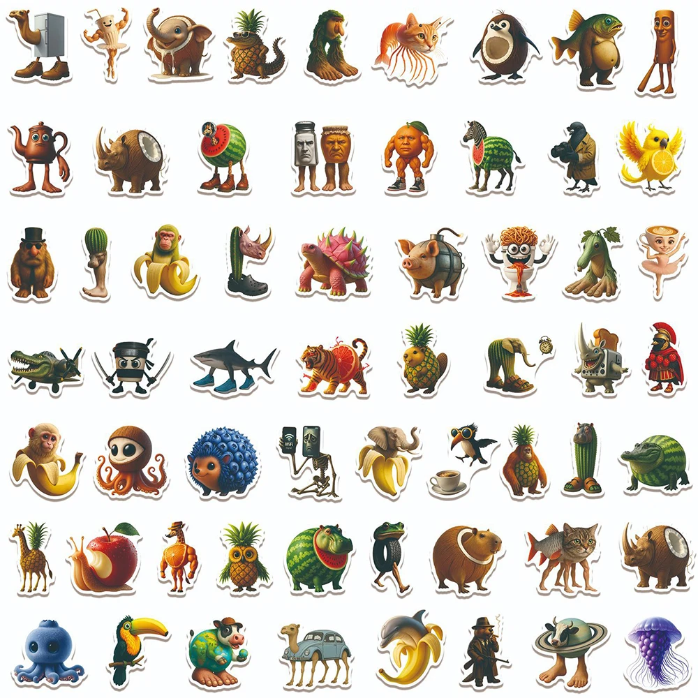 10/30/60pcs อิตาเลี่ยน Brainrot สติกเกอร์ Tung Tung Tung Sahur Decals สติกเกอร์สัตว์ตลกของเล่นกันน้ํา DIY แล็ปท็อปโทรศัพท์รถ
