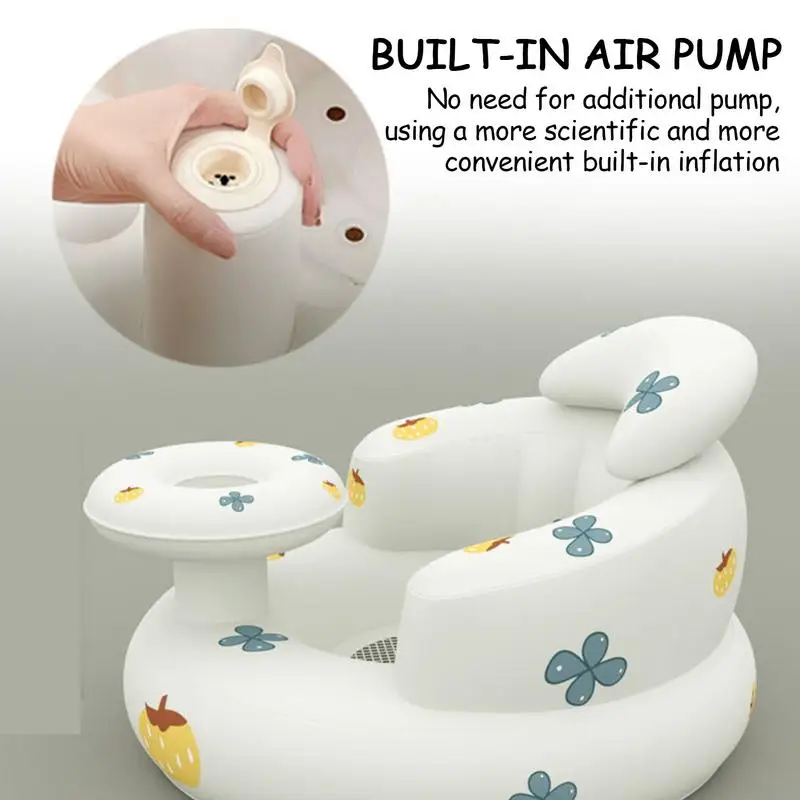PVC Inflatable เด็กสนับสนุนที่นั่งเก้าอี้โซฟาแบบพกพา Lounger พับเก้าอี้ให้อาหารเด็กห้องน้ําอาบน้ําสตูลเด็กวัยหัดเดินที่นั่ง