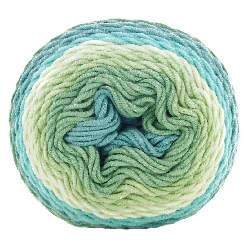 Regenbogen-Baumwollsegment, gefärbte Wolle, mehrfarbiger Faden, DIY-Schal, Mütze, Wurfkissenlinie, allmähliche Veränderung, Kuchenballlinie