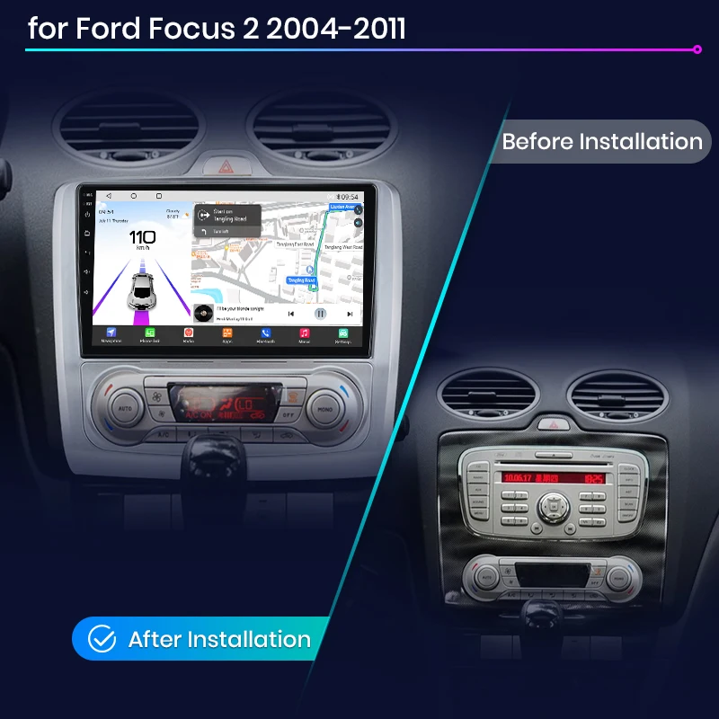 Junsun Qualcomm 8 núcleos 360 °   Cámara panorámica inalámbrica CarPlay Android Auto Radio de coche para ford focus 2 3 Mk2 Mk3 2004-2011 GPS