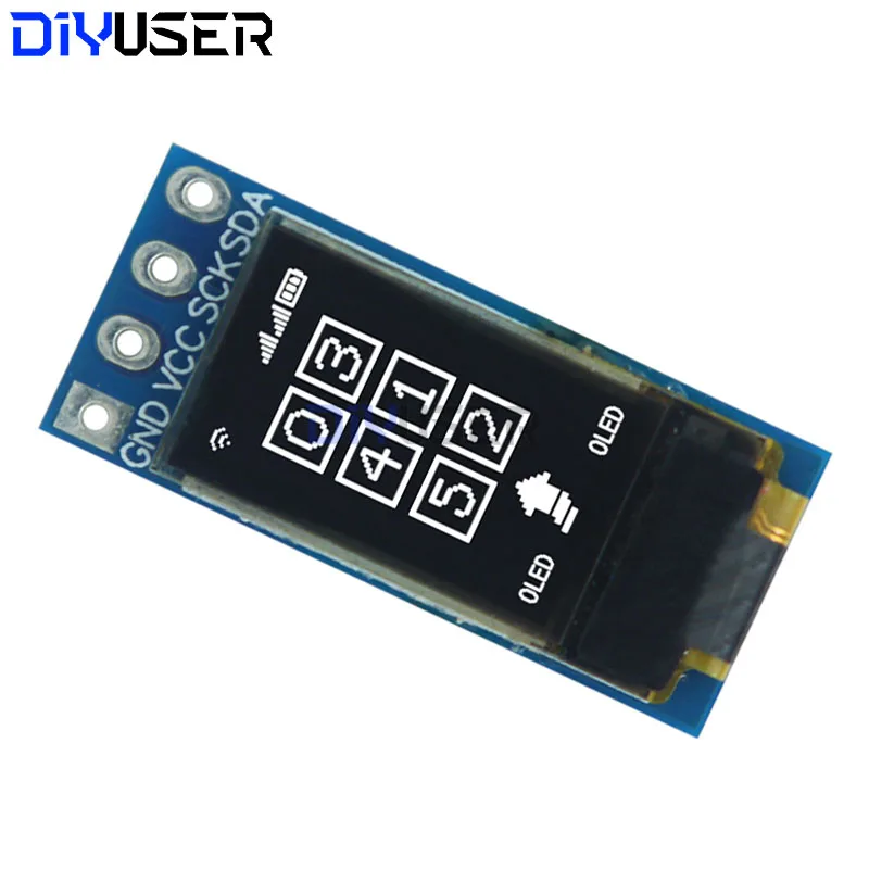 DIYUSER pantalla LCD OLED de 0,5 pulgadas blanco CH1115 pantalla pequeña 48*88 módulo de luz blanca pantalla vertical IIC