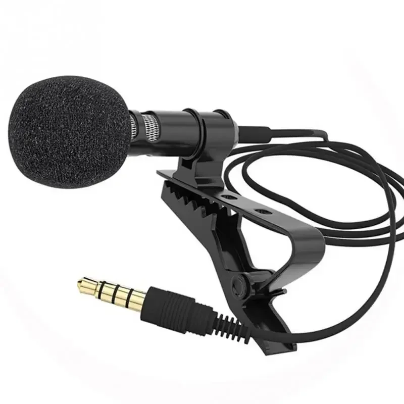 Teaching 1.5m Mini Lavalier Microphone Type C Metal Clip Lapel Mic 3.5mm Condenser Microphone For PC laptop SmartPhone Conferenc