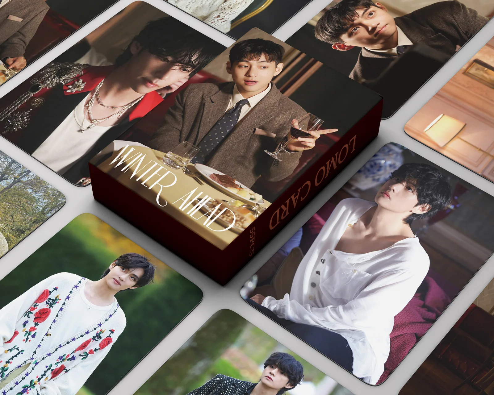 55Pcs/Set Kpop V New Album WINTER AHEAD Lomo Card Postcard Photo Print Cards Picture For Fans Collectible Cards