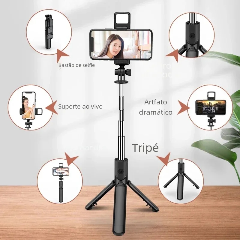 FANGTUOSI Bluetooth inalámbrico Selfie Stick Mini trípode extensible monopié obturador remoto para iPhone Samsung Xiaomi soporte de teléfono
