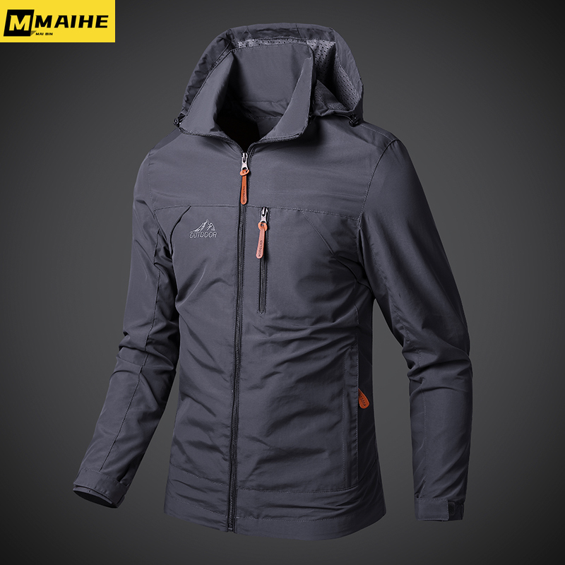 Giacca a vento da uomo Giacche Cappotto militare impermeabile con cappuccio Uomo Nuove giacche da combattimento Uomo Autunno Escursionismo all'aperto Ciclismo Bomber Outwear