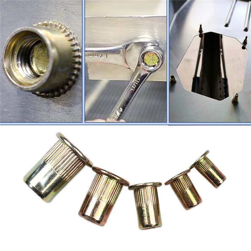 10 Chiếc Thép Carbon Đinh Tán Hạt M3 M4 M5 M6 M8 M10 Nhiều Kích Thước Đầu Phẳng Rivnut Hạt Bộ Các Loại Hạt lắp Đinh Tán Công Cụ