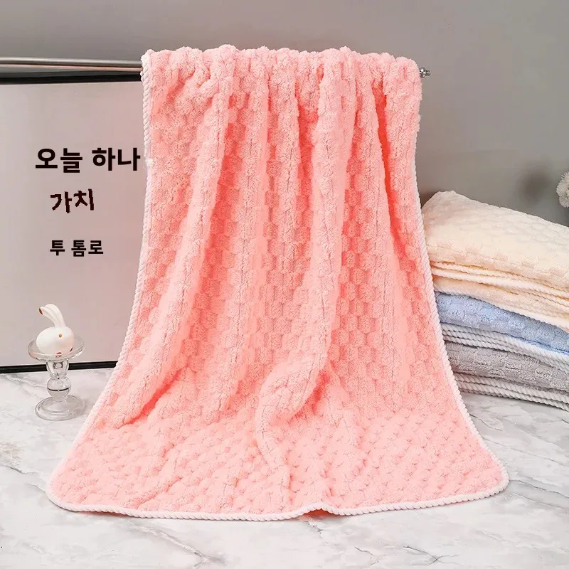 1 개 부드러운 두꺼운 산호 양털 페이스 타올 물 흡수 및 빠른 건조 욕실 용 솔리드 컬러 핸드 타올