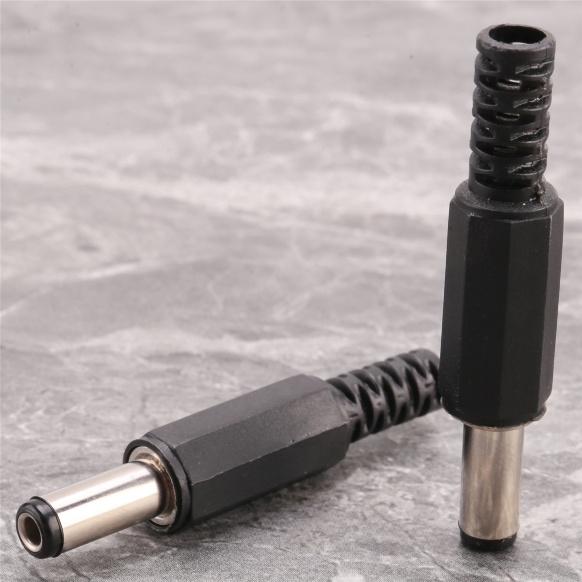 ABFA 20 Pcs Preto 2,5 mm x 5,5 mm DC Power Male Plug Jack Adaptador