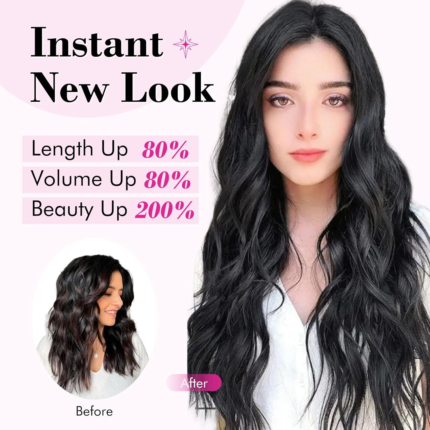 Clip de vague de corps dans les Extensions de cheveux une pièce 5 Clips 3/4 pince pleine tête dans les Extensions de cheveux humains pour les femmes 100% vrais cheveux humains