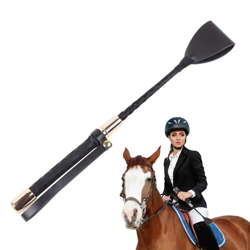 Riding Crop Whip With Anti-Slip Grip handle non slip PU Leather Horse Whip Spanking Pointer For Outdoor Safety Horse Riding