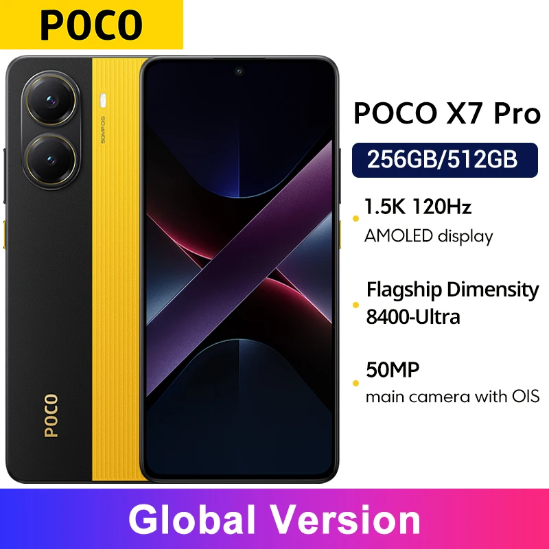 Versión Global POCO X7 Pro Smartphone Dimensity 8400-Ultra 6000mAh 90W HyperCharge Pantalla AMOLED de 6,67" NFC Xiaomi HyperOS 2