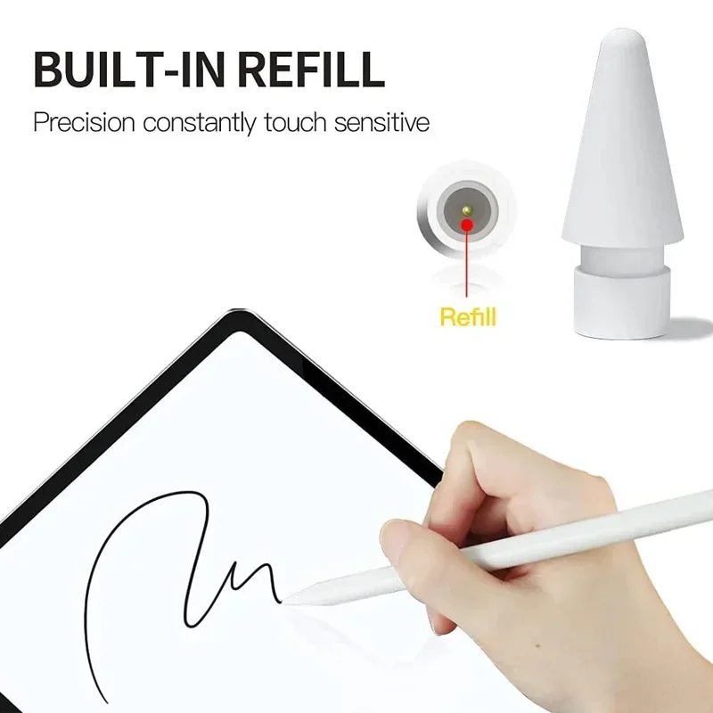 For Apple Pencil Nib for Apple Pencil 1st 2nd Generation Tip for iPencil Smooth Spare Tips for iPad Stylus Pen Replacement Nibs