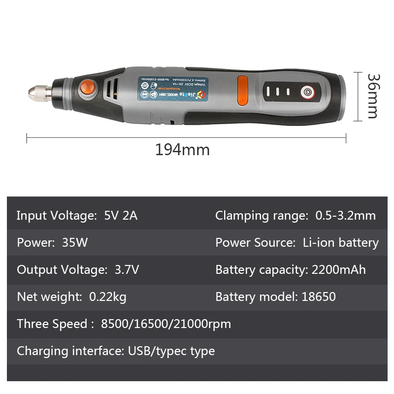Trapano elettrico a batteria da 35 W Mini penna per lucidatura per perforazione senza fili per incisione USB ricaricabile Dremel utensile rotante per gioielli in metallo