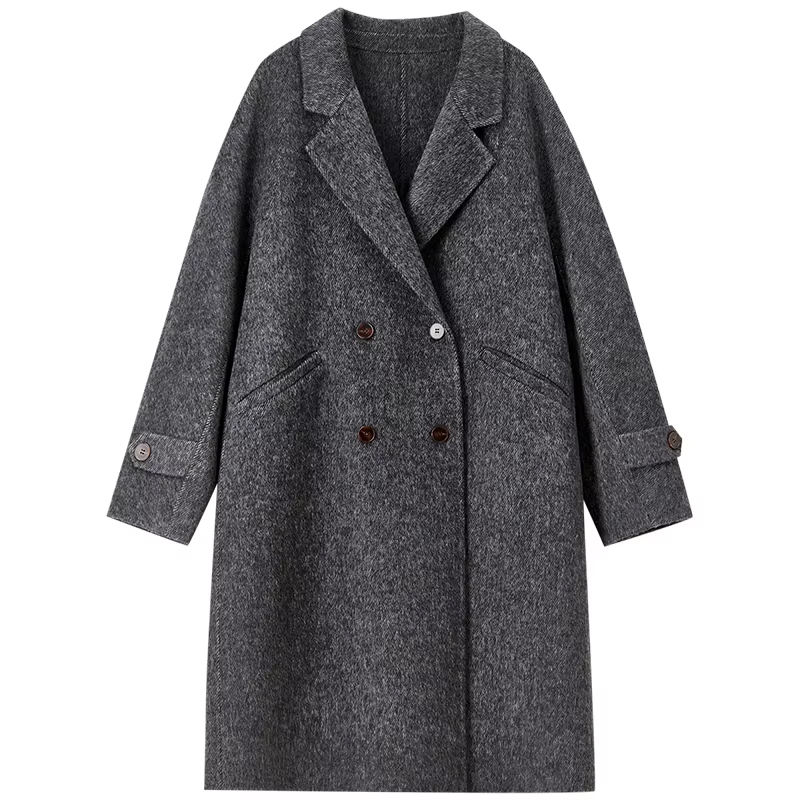 Sentumana-女性用の長いウールのコート,暖かいストレートのオーバーコート,ダブルブレスト,高級アウター,高品質,w44o56042,冬,2022