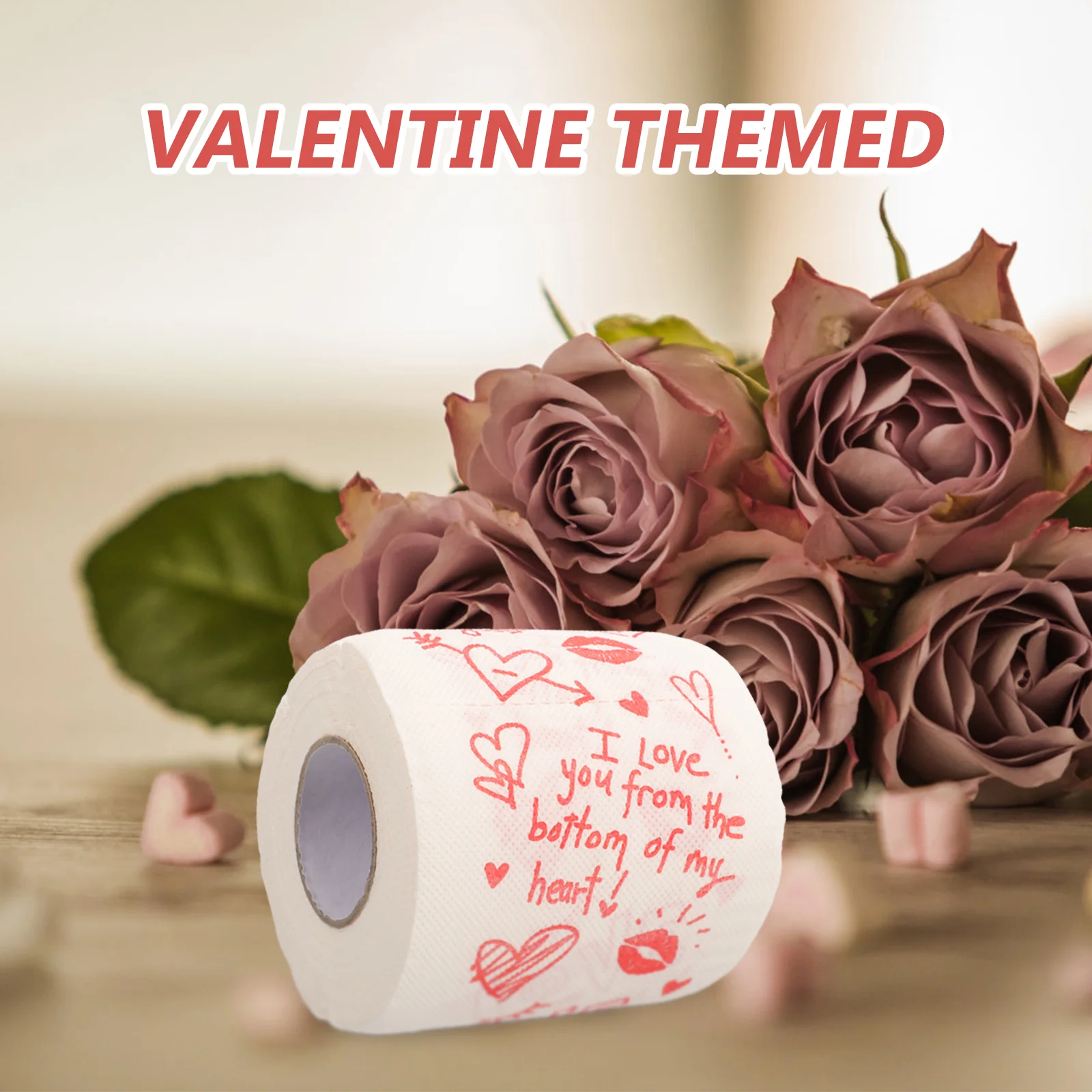 Heart Shaped Creative Tissue Valentine Toilet Paper Roll Soft Colored Tissues Commercial Bath Tissues Bulk Sanitary Paper Health