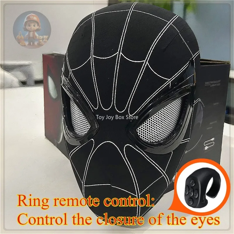 Spiderman หน้ากากตา Movable รีโมทคอนโทรล Peter Parker Spiderman ของเล่นเด็กฮาโลวีนคอสเพลย์หน้ากากเครื่องแต่งกายคริสต์มาสของขวัญ